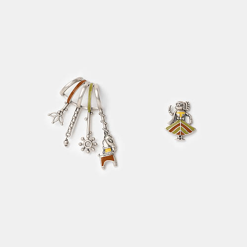 Ashwa o Naari Earrings in Oxidised 925 Silver