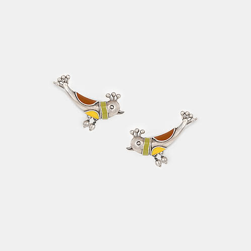 Paakhi Earrings in Oxidised 925 Silver