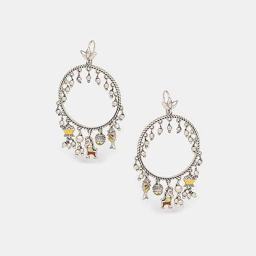 Ekatra Earrings in Oxidised 925 Silver