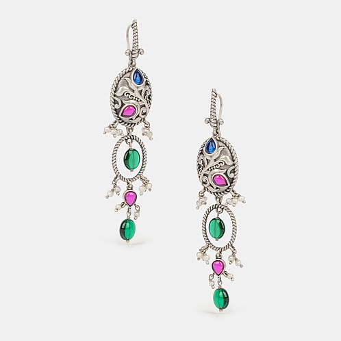 Feeling Rupvan Oxidised Earrings in 925 Silver