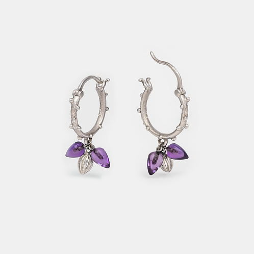 Oxidised Ariocarpus Bloom Earrings in 925 Silver