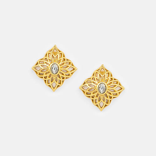 Queen of Multitasking Stud Earrings in Gold Plated 925 Silver
