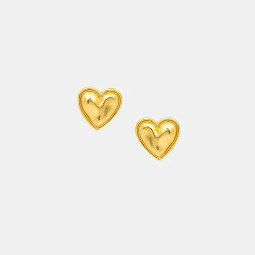 You and Your Cute Snorts Heart Stud Earrings in Gold Plated 925 Silver