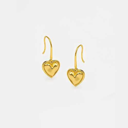 You and Your Clumsy Spills Heart Earrings in Gold Plated 925 Silver