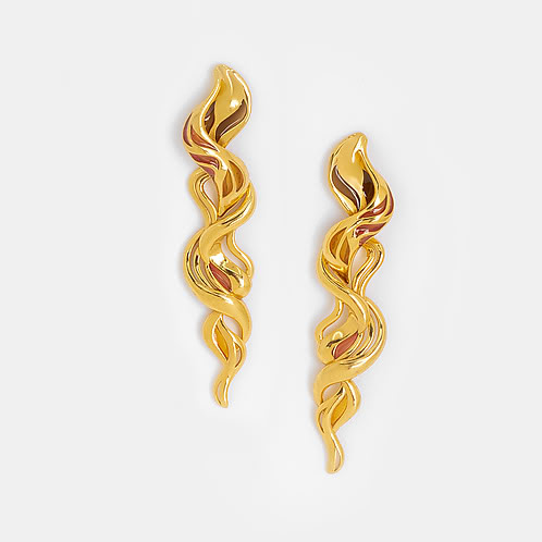 Forged by Barriers Earrings in Gold Plated 925 Silver