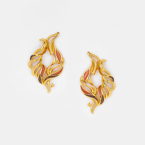 Forged by Struggles Earrings in Gold Plated 925 Silver