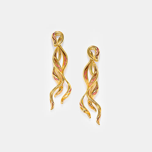 Forged by Adversity Earrings in Gold Plated 925 Silver