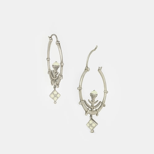 Chakra Earrings in Oxidised 925 Silver