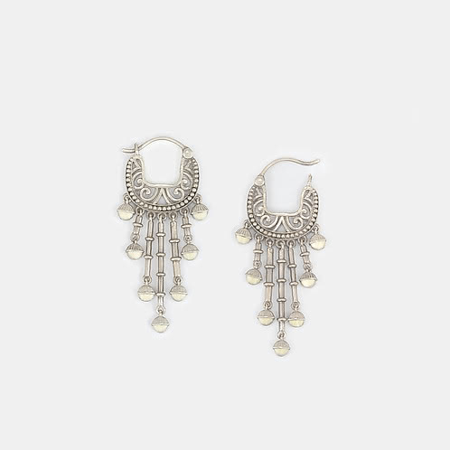 Mandapa Pillar Earrings in Oxidised 925 Silver