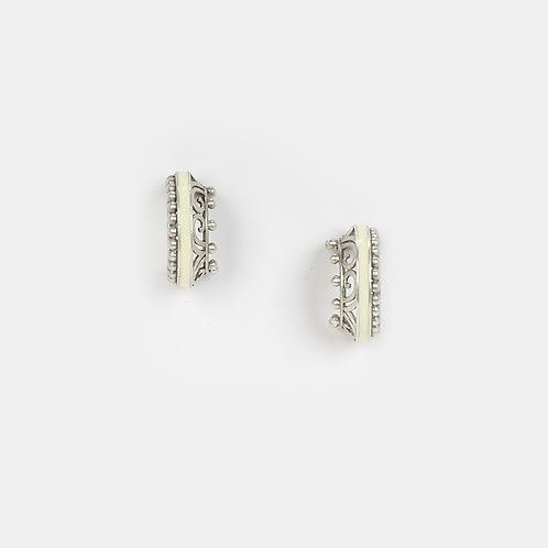 Mandala Hoop Earrings in Oxidised 925 Silver