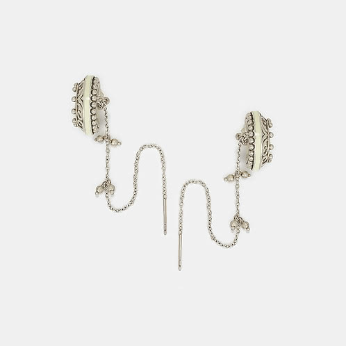 Mandala Earcuffs in Oxidised 925 Silver