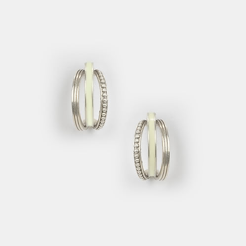 Gulika Stambh Pole Hoop Earrings in Oxidised 925 Silver