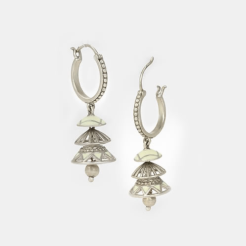 Tri-Gumbaja Earrings in Oxidised 925 Silver