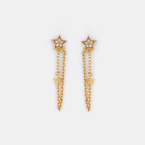 A Star is Born Earrings in Gold Plated 925 Silver