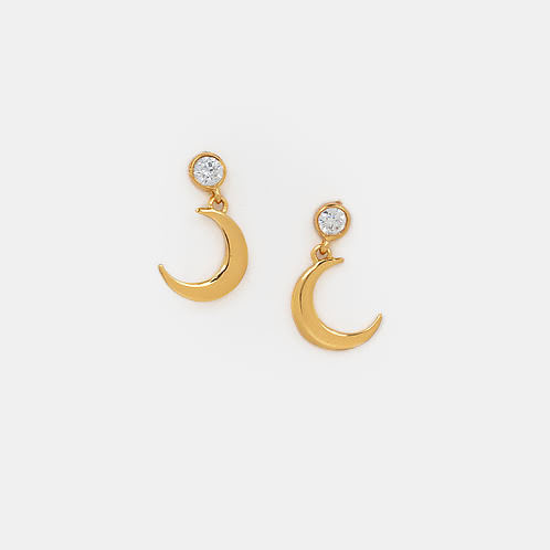 Shoot for the Moon Earrings in Gold Plated 925 Silver