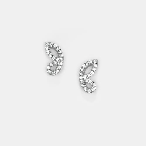 Fly on Butterfly Earrings in Rhodium Plated 925 Silver