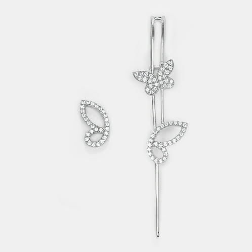 Happier than Ever Butterfly Earrings in Rhodium Plated 925 Silver