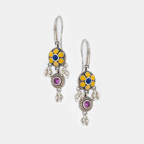 Phulwadi Work Earrings in 925 Silver