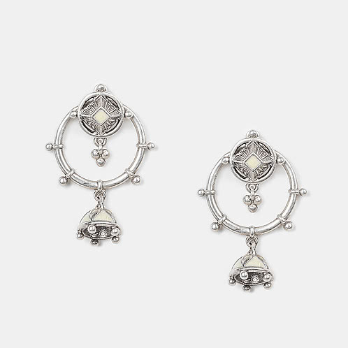 Gumbaja Earrings Crafted in Oxidised 925 Silver
