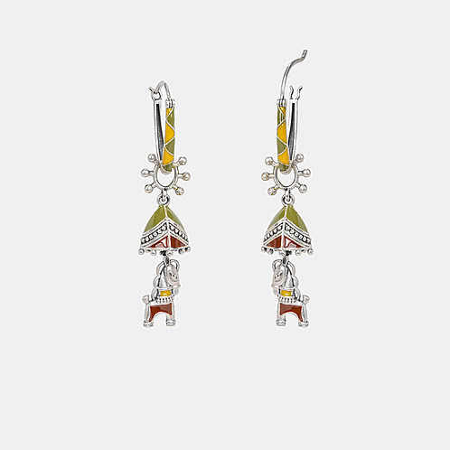 Ashwa o Naari Earring Crafted in Oxidised 925 Silver