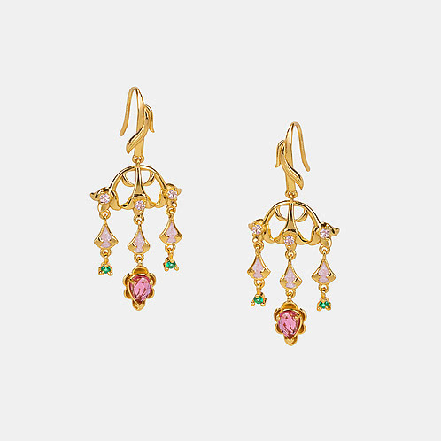 Baraat Babe Aunty Earrings in Gold Plated 925 Silver