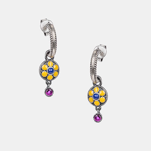 Ankhadiyo Vakadiyo Pattern Earrings in Oxidised 925 Silver