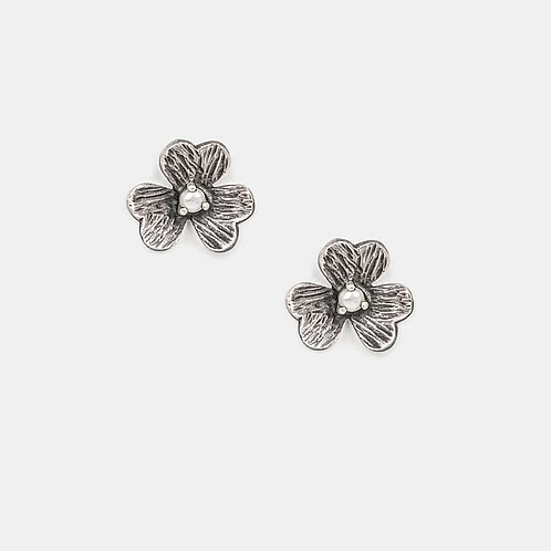 Emma G Stud Earrings in 925 Oxidised Silver