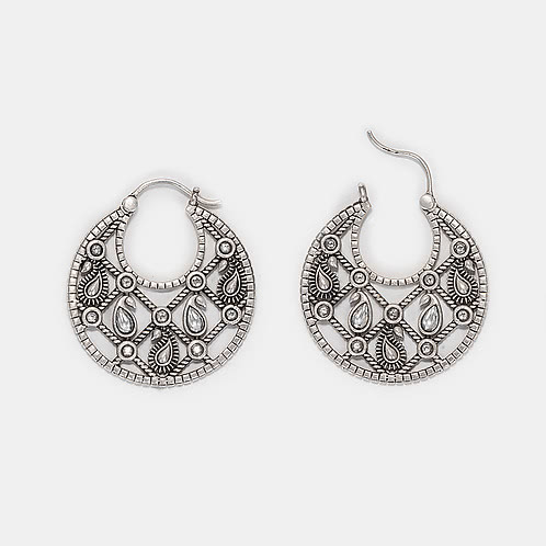 Mauj Masti Hoop Earrings in 925 Oxidised Silver