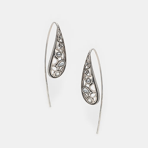Chehel Pehel Earrings in 925 Oxidised Silver