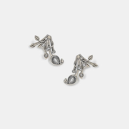 Khil Khil Earrings in 925 Oxidised Silver