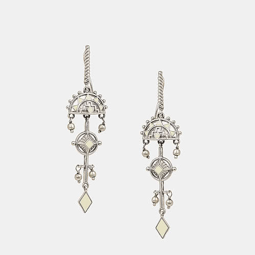 Kostha Window Earrings in Oxidised 925 Silver