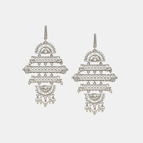 Srasta Step Earrings in Oxidised 925 Silver