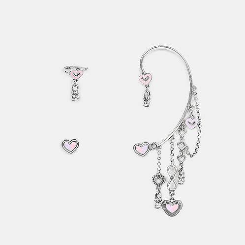 Bring in the Hugs Heart Ear Cuffs in 925 Silver