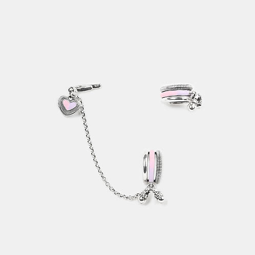 Bring in the Togetherness Heart Ear Cuffs in 925 Silver