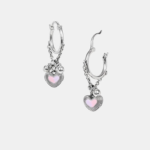 Bring in the Laughter Heart Earrings in 925 Silver