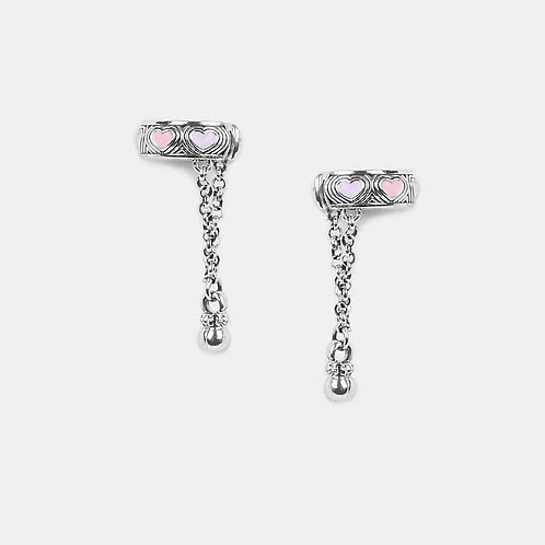 Bring in the Laughter Heart Ear Clips in 925 Silver