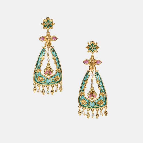 Roka Rishta Earrings in Gold Plated 925 Silver