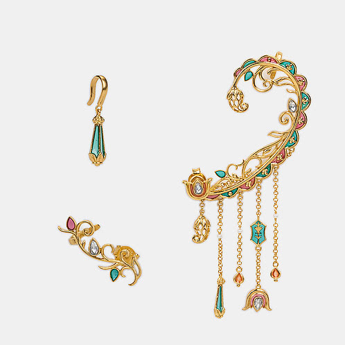 Mangani Mahul Mismatch Earcuffs in Gold Plated 925 Silver