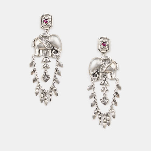 The Matriarch Elephant Earrings Crafted in 925 Silver