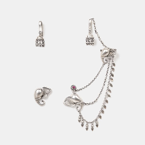 The Nurturer Elephant Earcuff Crafted in 925 Silver