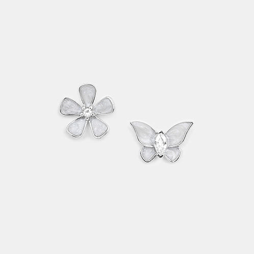 Willow Flower and Butterfly 925 Silver Earrings