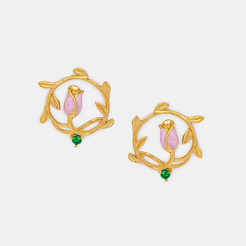Rosa Earrings Crafted in Gold Plated 925 Silver