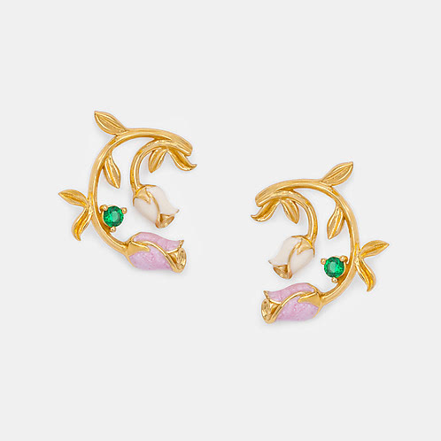 Roisin Rose Earrings Crafted in Gold Plated 925 Silver