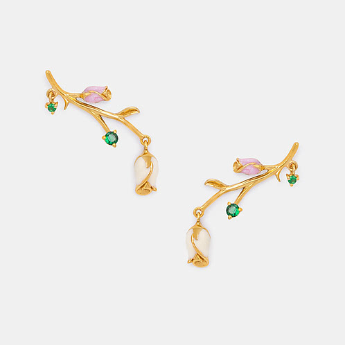 Nasrin Rose Earrings Crafted in Gold Plated 925 Silver