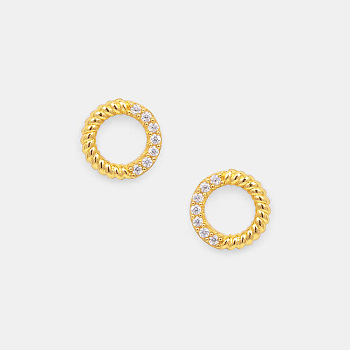 Golden Crescent Earrings In Gold-plated 925 Silver