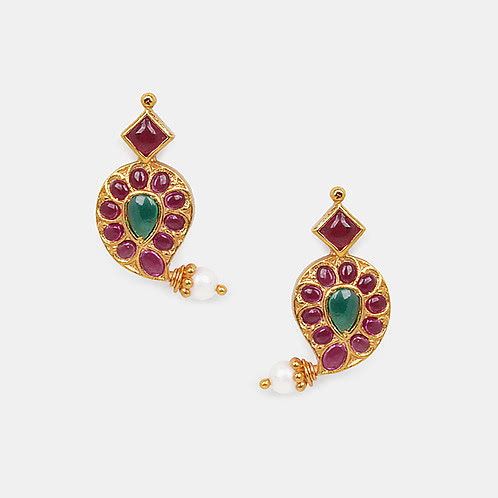 Manya Stud Earrings in Gold Plated 925 Silver