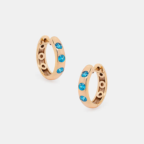 Azure Hoop Earrings Crafted in Gold Plated 925 Silver
