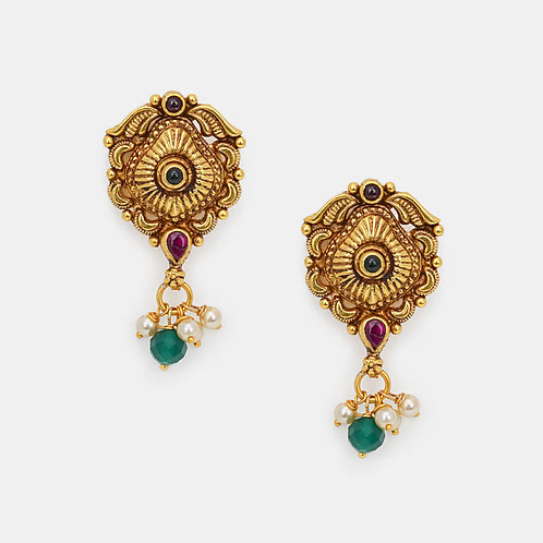 Akshaya Earrings in Gold Plated 925 Silver