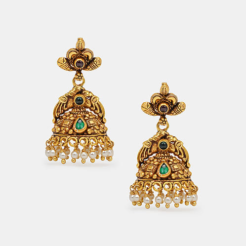 Ritika Jhumka Earrings in Gold Plated 925 Silver