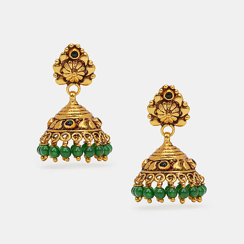 Idhika Jhumka Earrings in Gold Plated 925 Silver